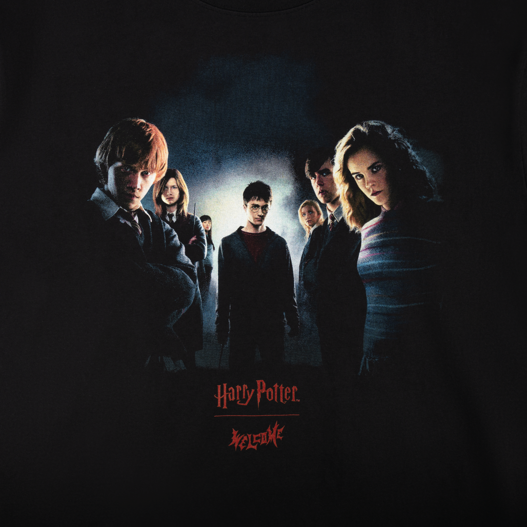 Harry Potter x Welcome Army Boxy Garment Dyed Tee Black