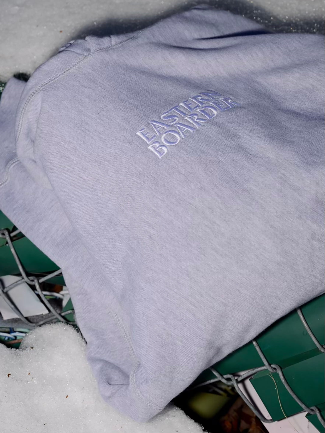 Eastern Boarder Premium Stacked Logo Hoodie Grey Heather