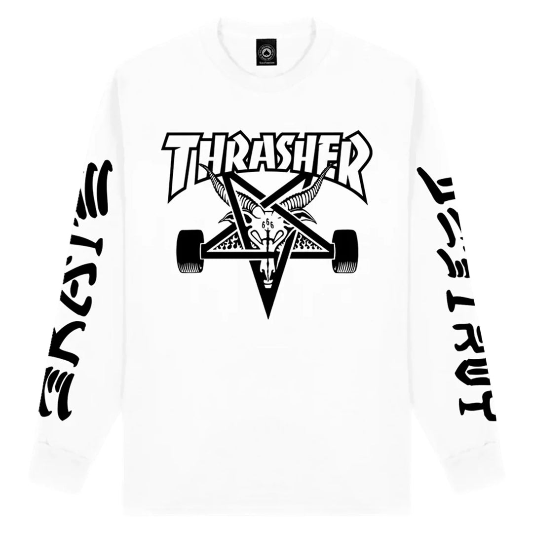 Thrasher Goat Destroy Long Sleeve T-Shirt White