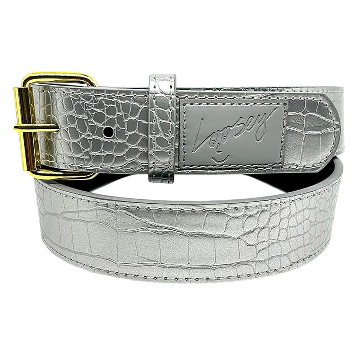 Loosey Silver Croc Skin Belt