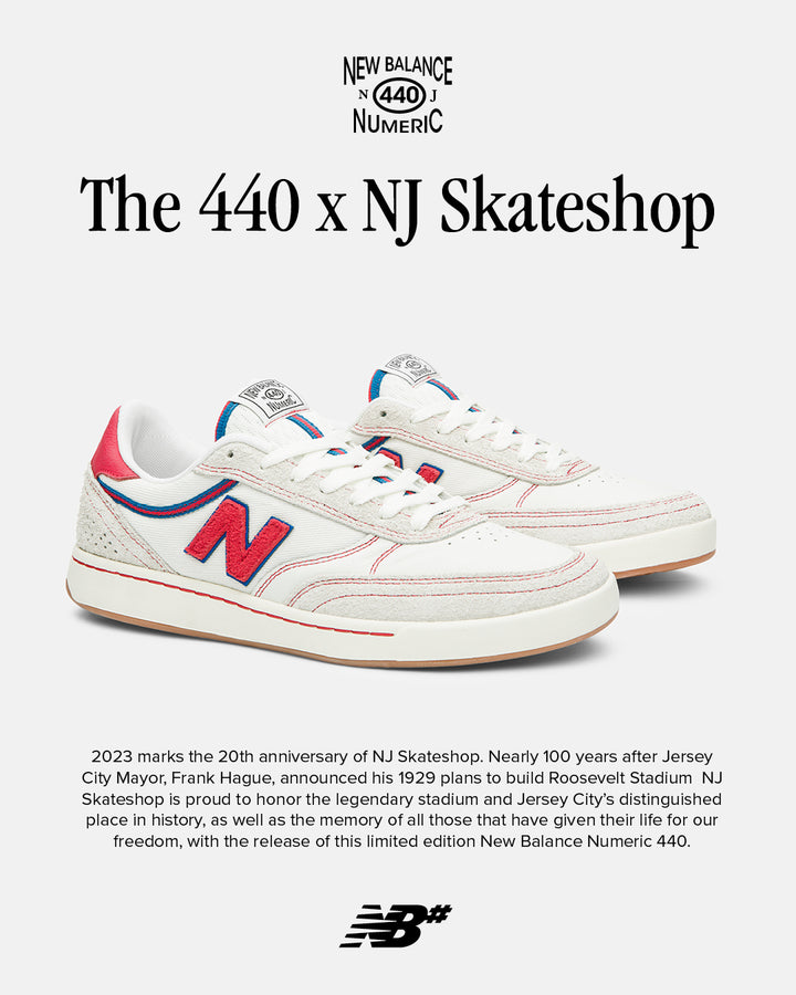 New Balance 440 x NJ Skateshop - White/Red/Blue