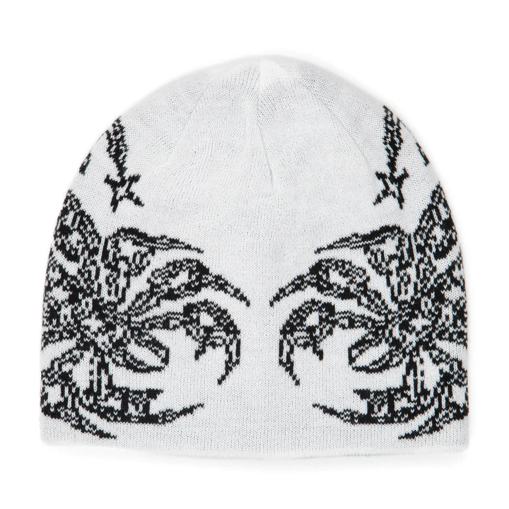 Corduroy No Regrets Reversible Skully Beanie - White