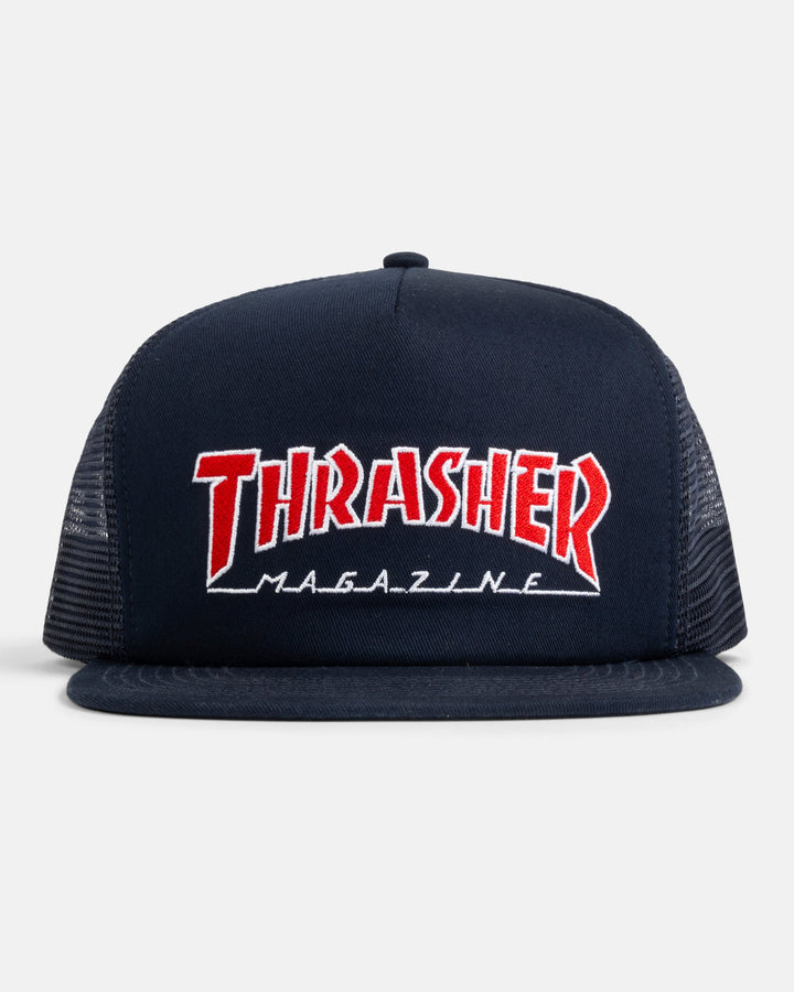 Thrasher Outlined Trucker Hat - Navy