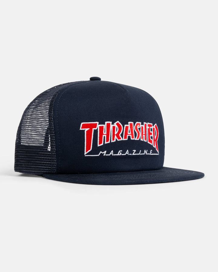 Thrasher Outlined Trucker Hat - Navy