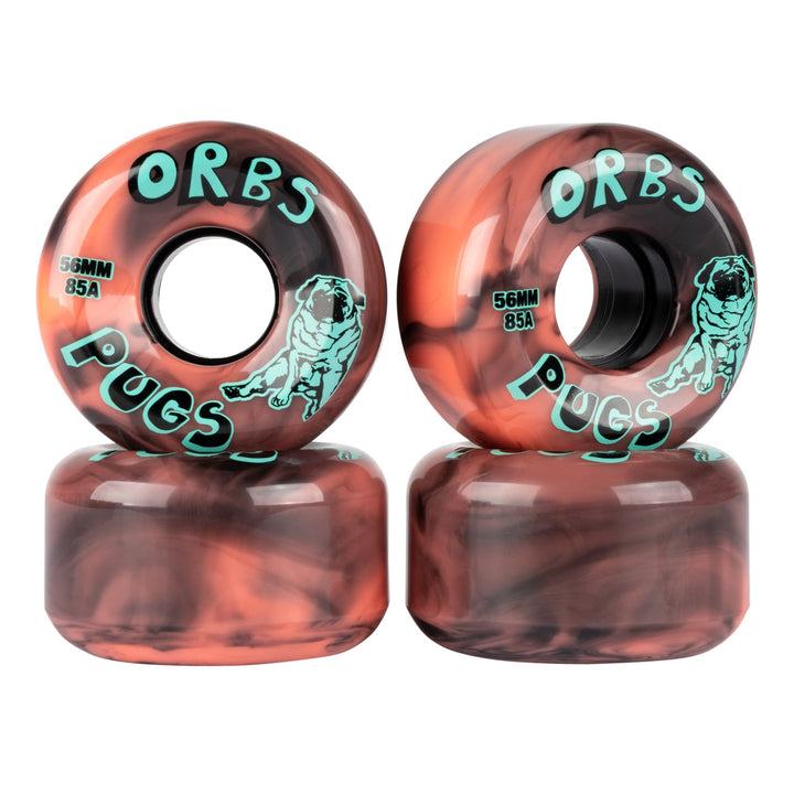 Orbs Pugs Wheels Coral/Black Swirl 56mm