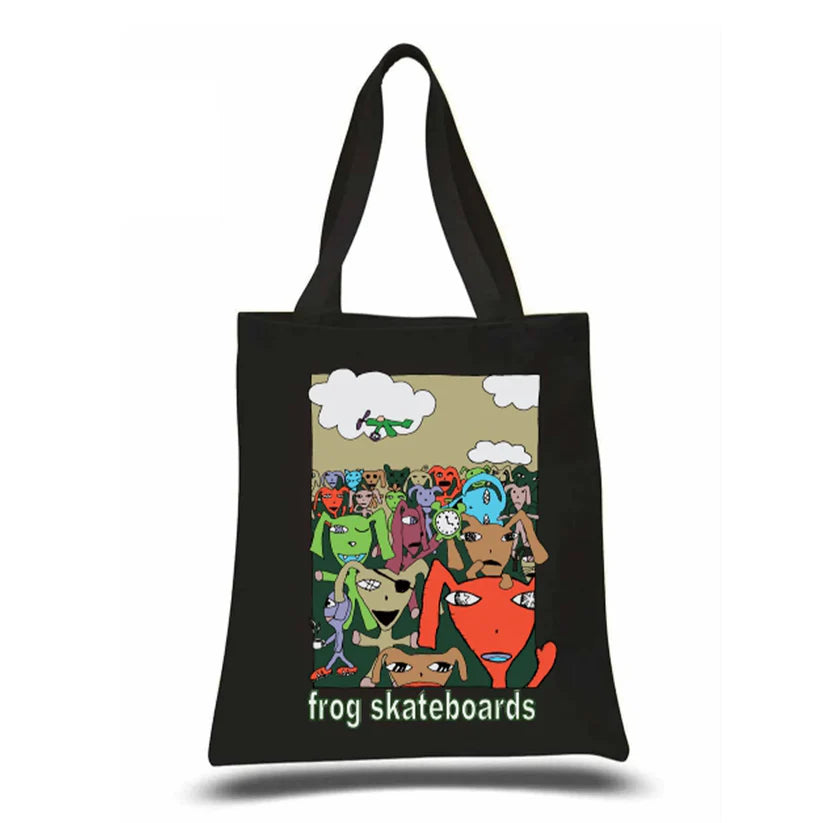 Frog Party Monster Tote Bag Black