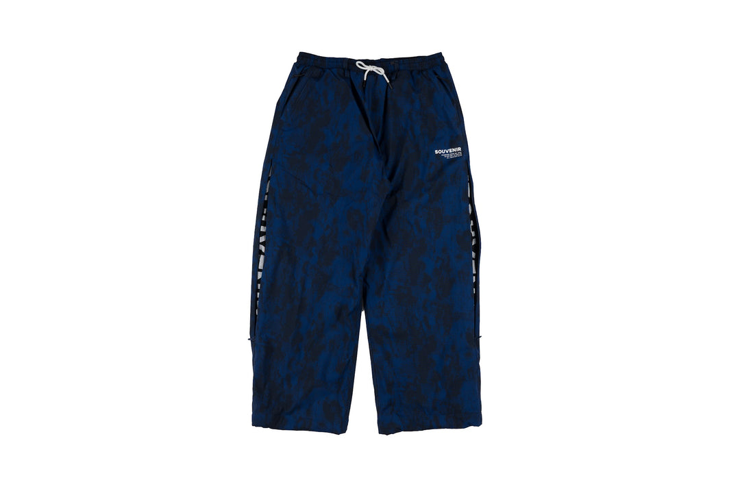 Souvenir Parachute Pant Petrol Blue Blotch Print