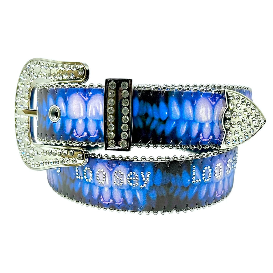Loosey Loves You Pearly Whites Rhinestone Belt