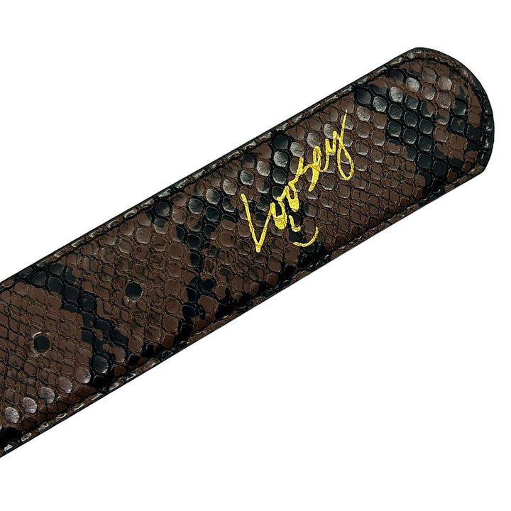 Loosey Loves You Brown Slither Snake Skin Belt
