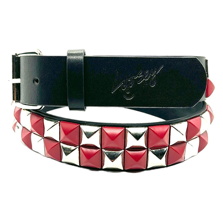 Loosey Red Checkered Stud Belt