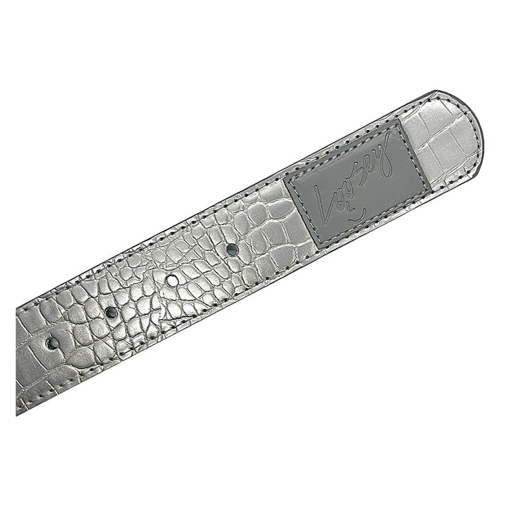 Loosey Silver Croc Skin Belt