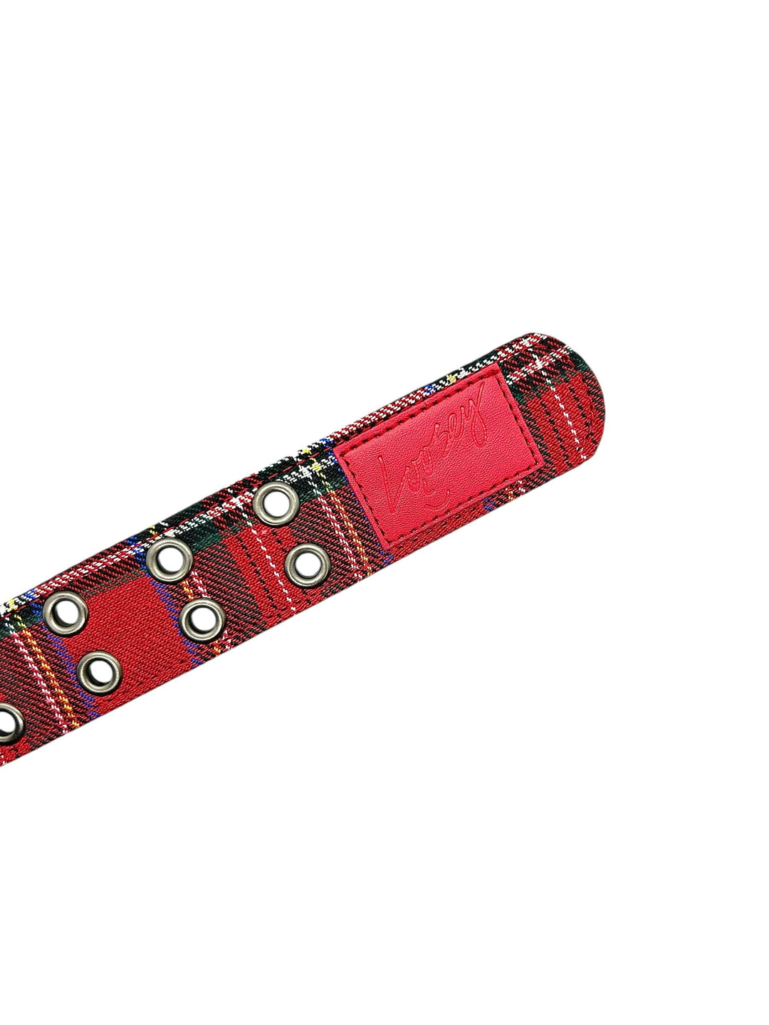 Loosey Loves You Plaid Grommet Hole Belt