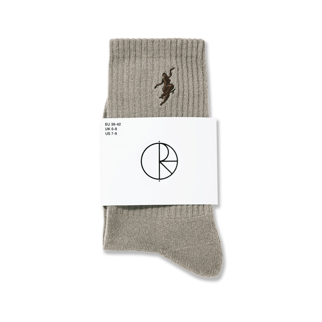 Polar Skate Co. No Comply Rib Socks Sand/Brown