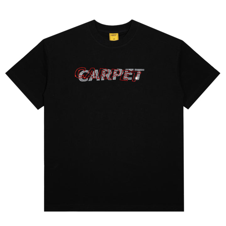 Carpet Misprint Rhinestone Tee Black