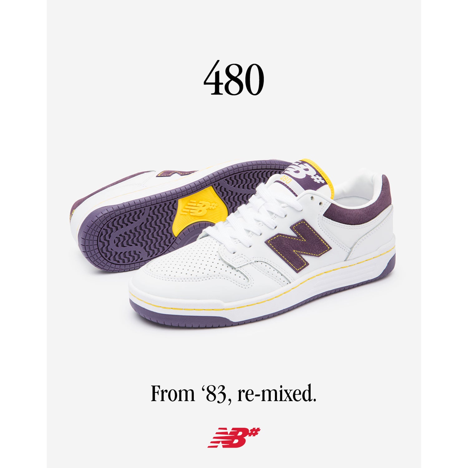 New Balance Numeric 480 PST White/Purple (Rivalry Pack