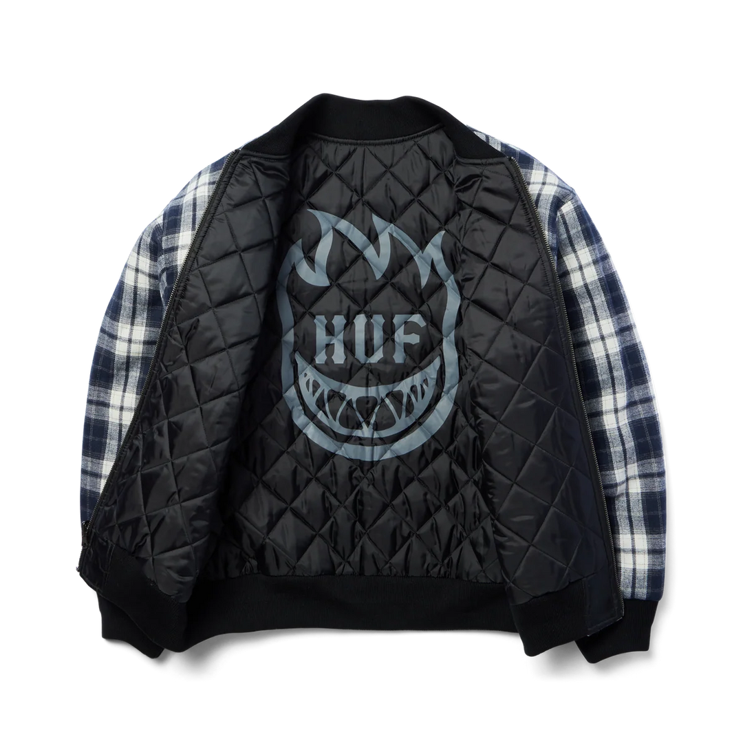 Huf x Spitfire Reversible Plaid Jacket Navy/Black