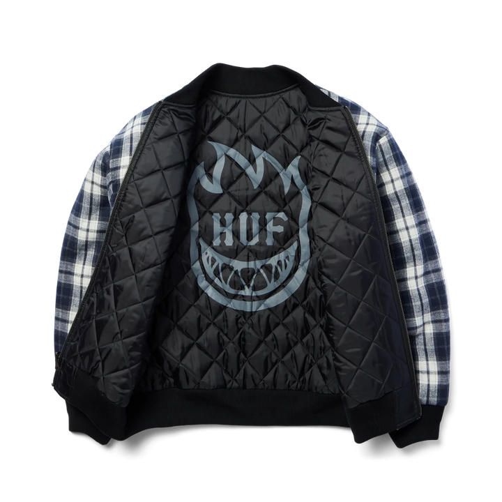 Huf x Spitfire Reversible Plaid Jacket Navy/Black