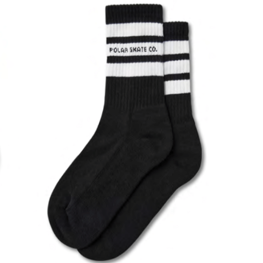 Polar Skate Co. Fat Stripe Socks in Black