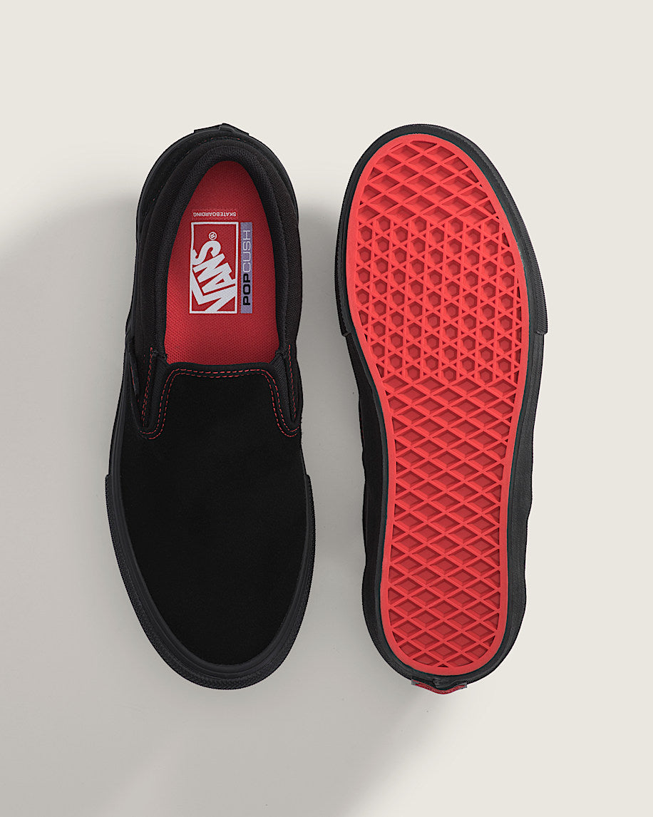 Vans Skate Slip On Black/Black/Red