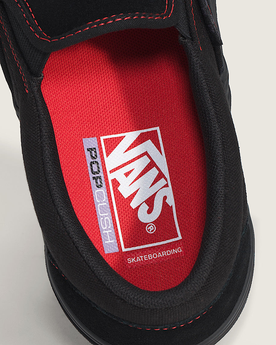 Vans Skate Slip On Black/Black/Red