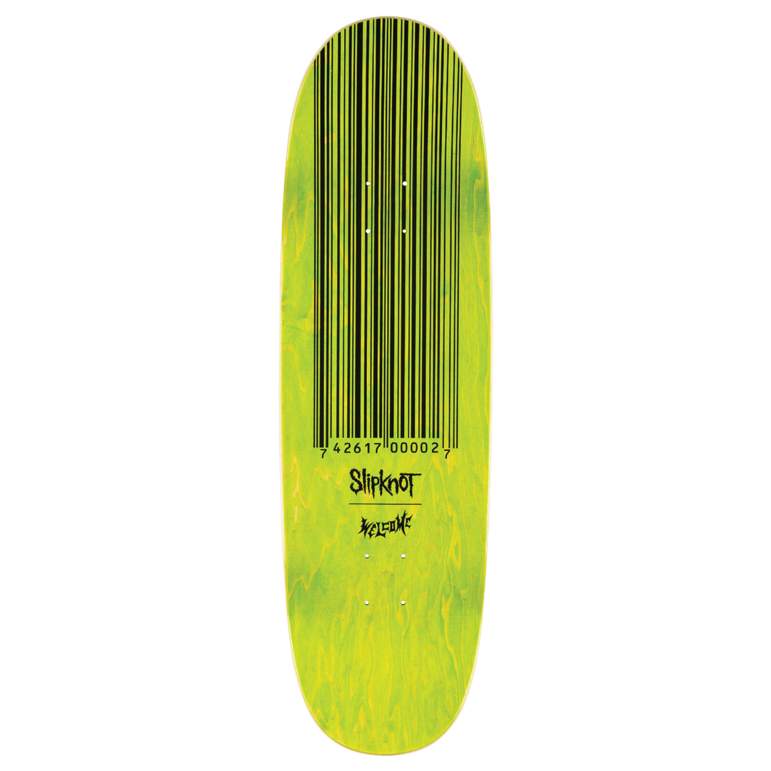 Welcome x Slipknot Oval Logo Deck Boline 2.0 Black/Green Stain 9.5"