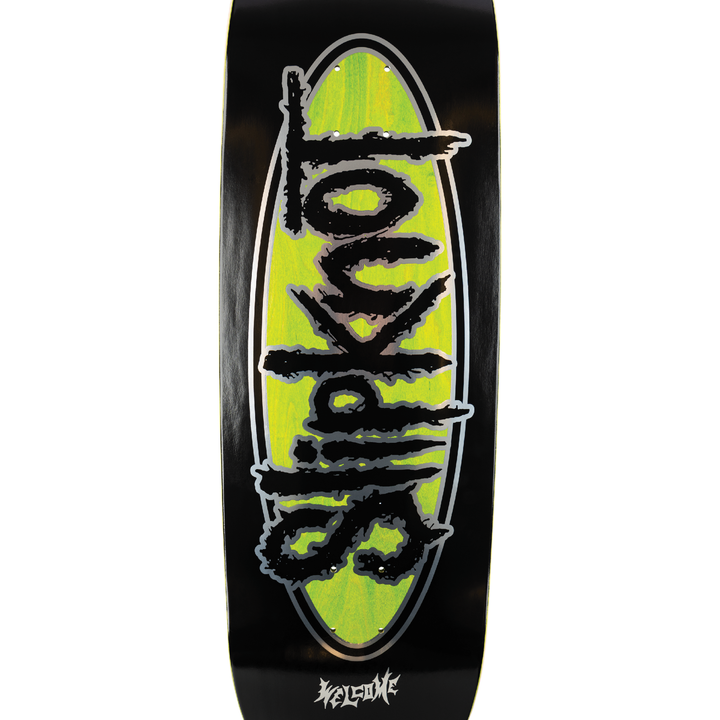 Welcome x Slipknot Oval Logo Deck Boline 2.0 Black/Green Stain 9.5"