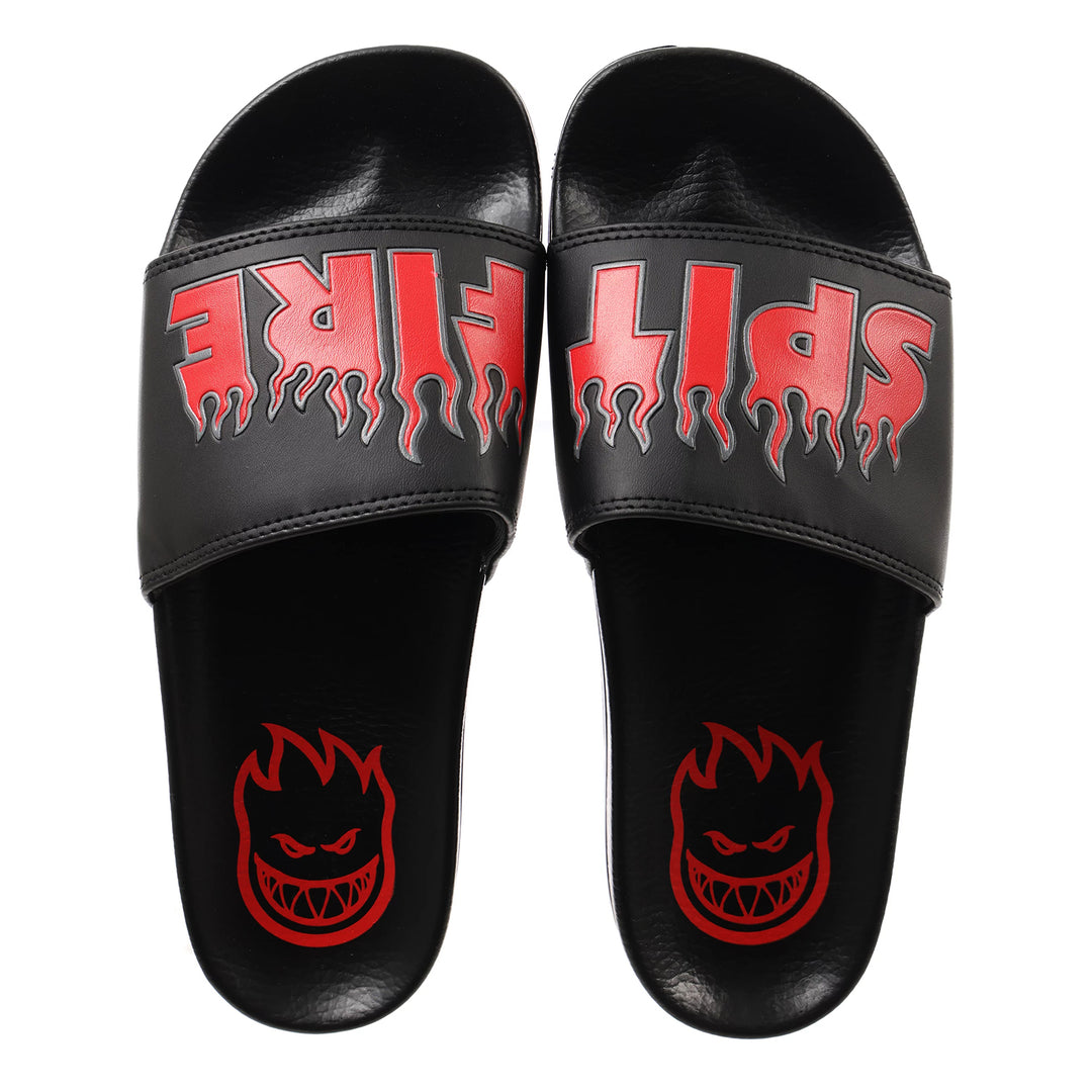 Spitfire Demonseed Script Slide Sandals Black/Red/White