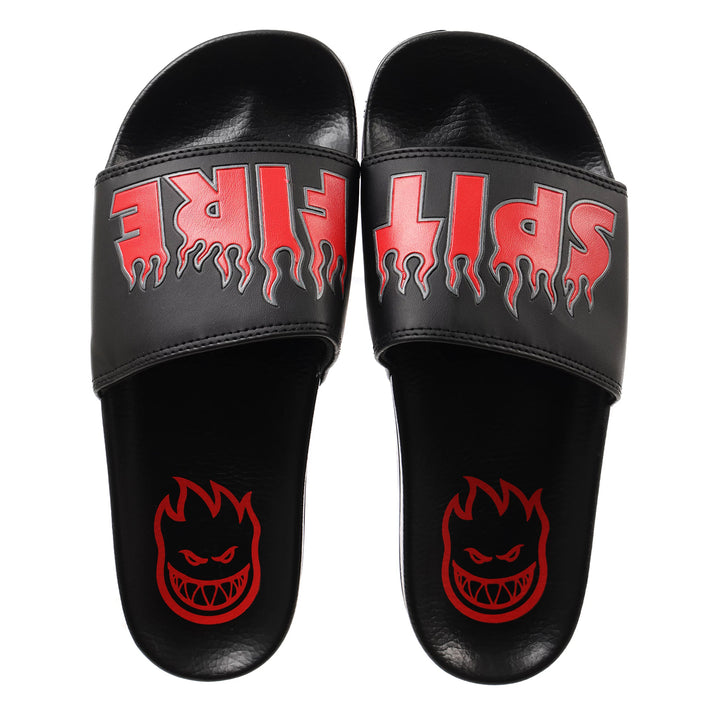 Spitfire Demonseed Script Slide Sandals Black/Red/White