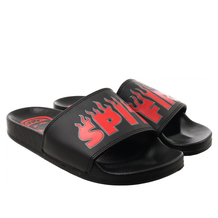 Spitfire Demonseed Script Slide Sandals Black/Red/White