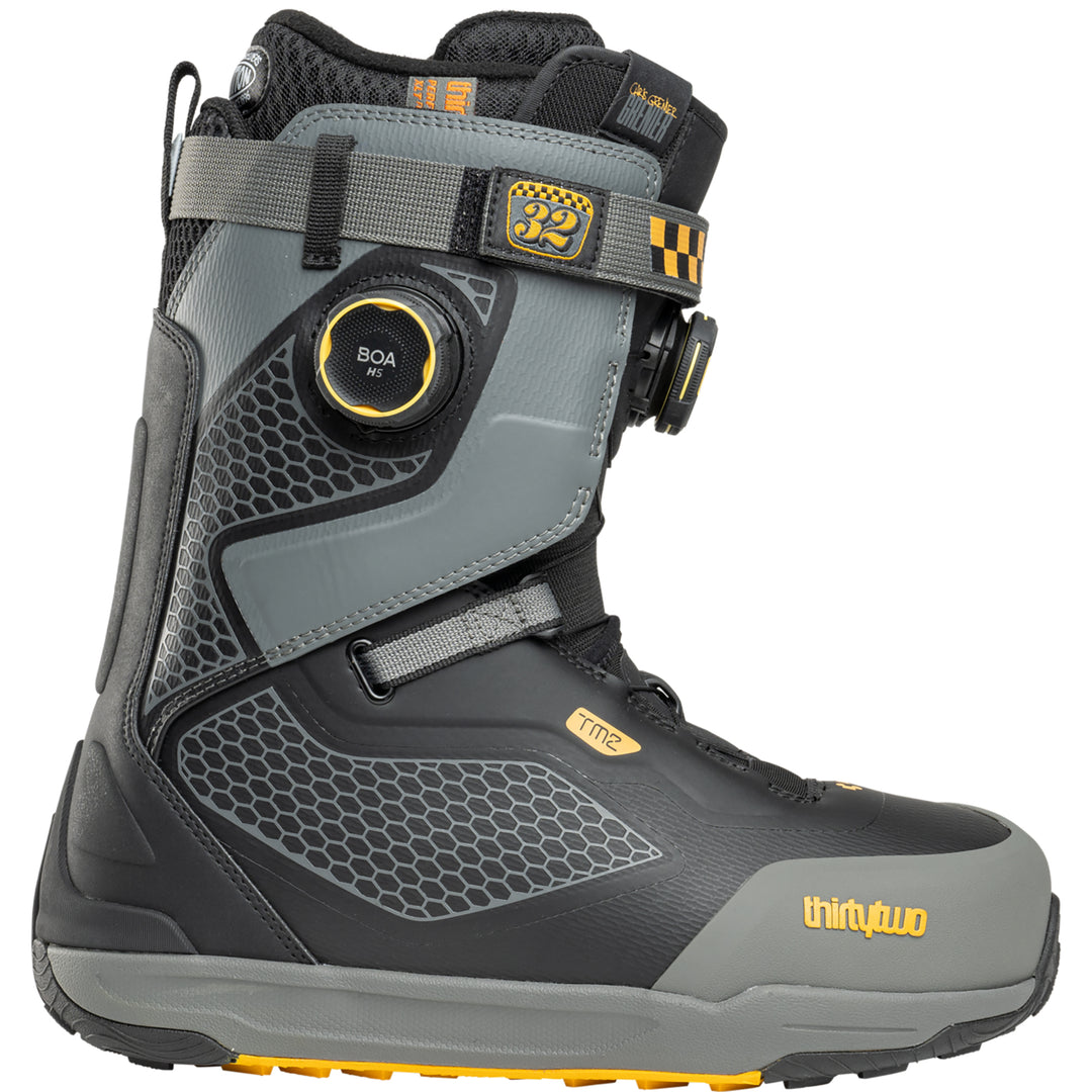ThirtyTwo Tm-2 XLT Double BOA Chris Grenier Snowboard Boots Grey/Black/Yellow