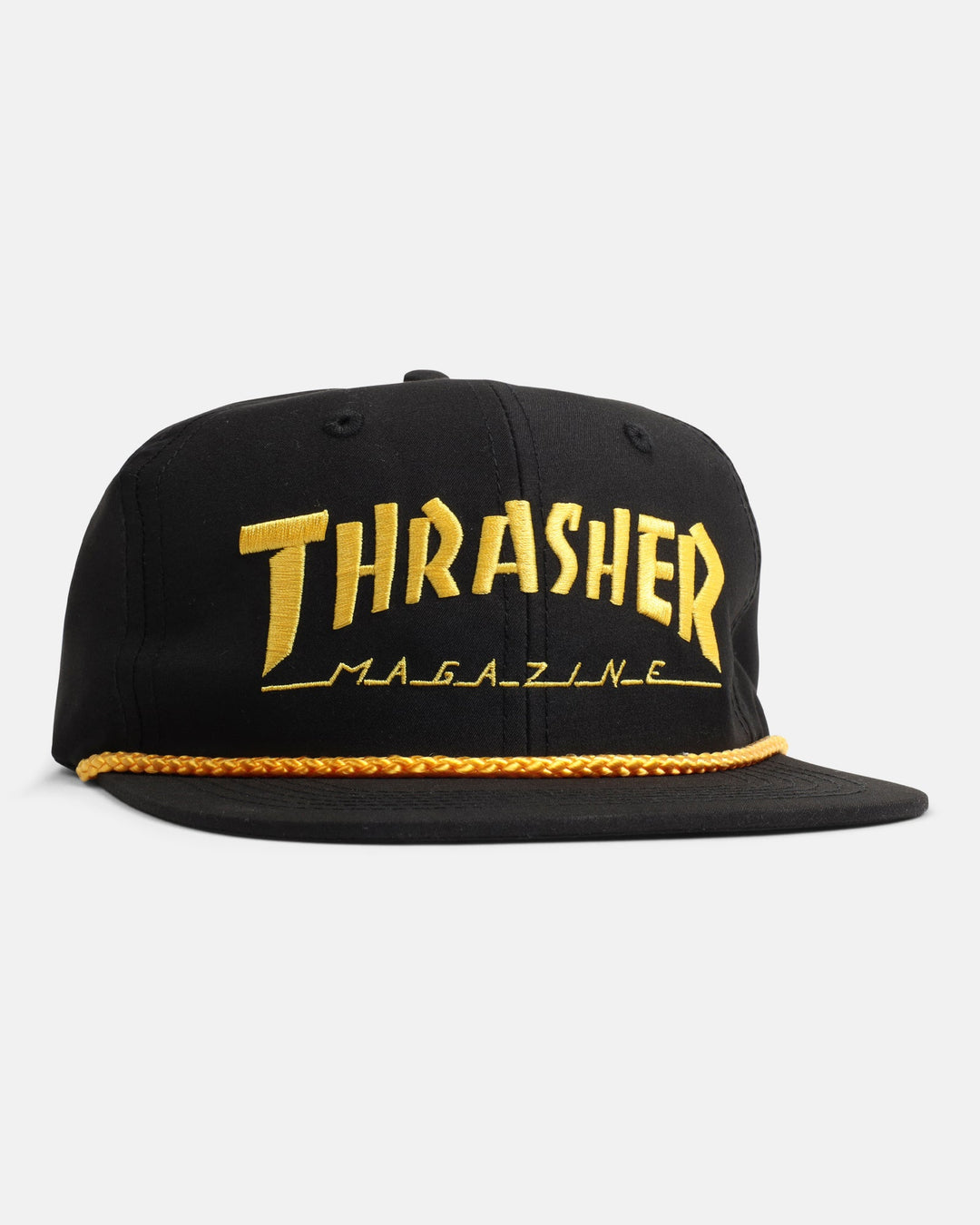 Thrasher Rope Snapback Hat - Black/Yellow