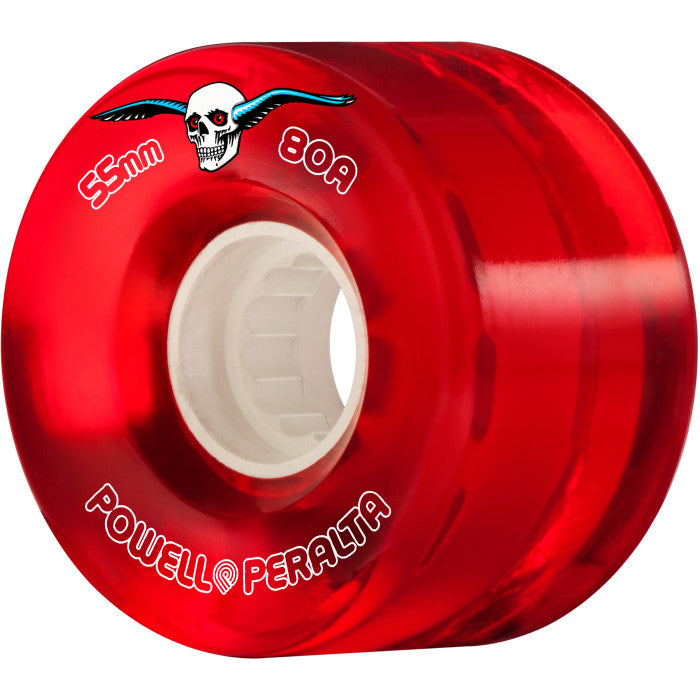 Powell Peralta Clear Cruiser Skateboard Wheels Red 55mm 80A