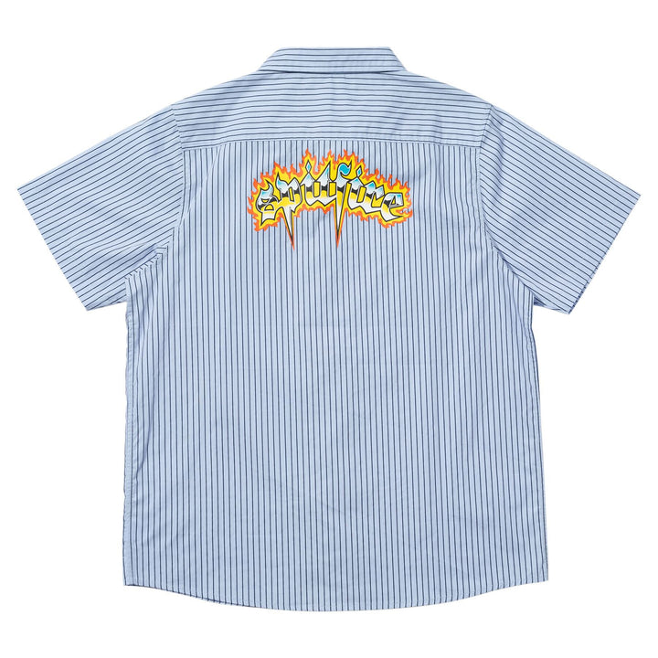 Spitfire Chrome Venom S/S Work Shirt - Light Blue/Navy Pinstripe