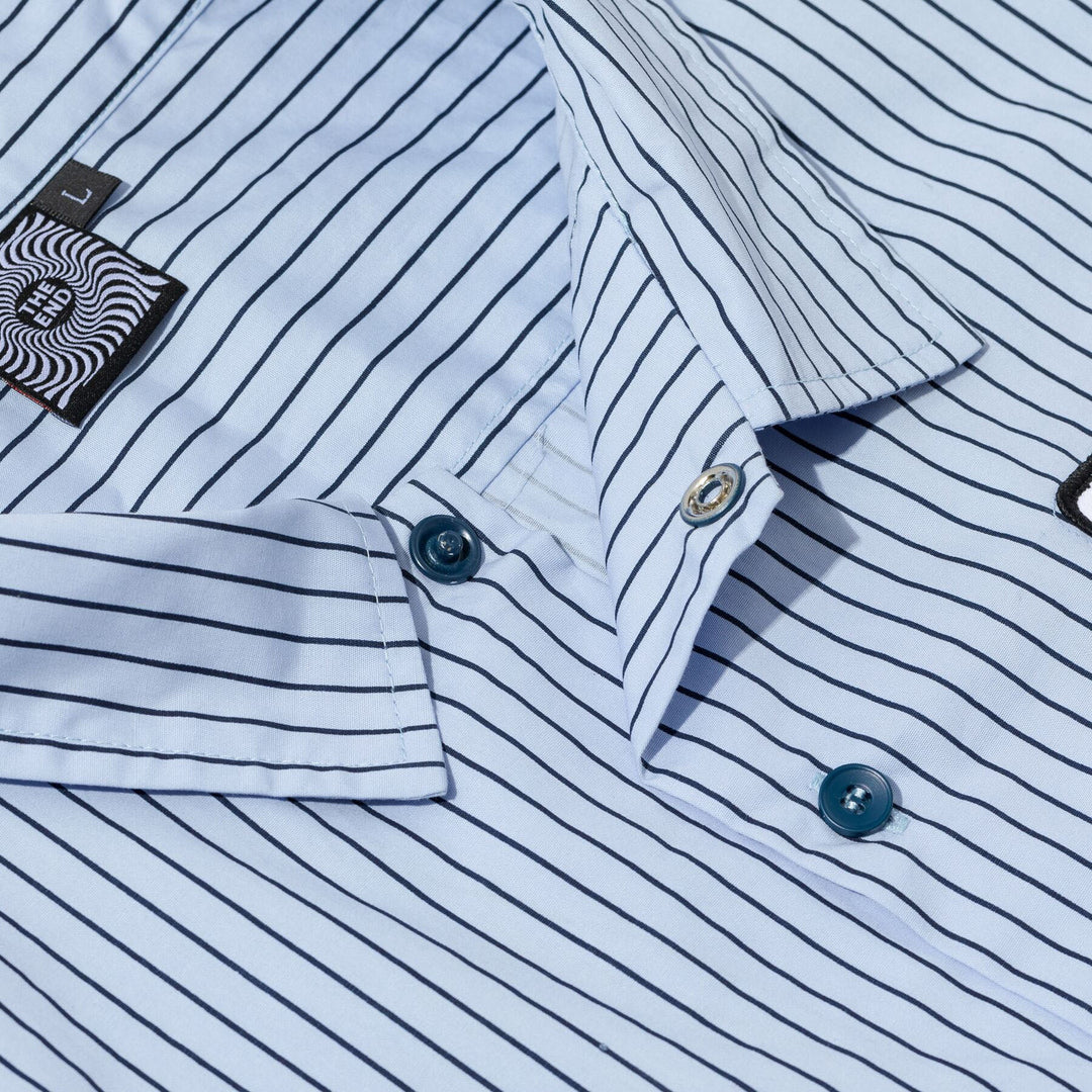 Spitfire Chrome Venom S/S Work Shirt - Light Blue/Navy Pinstripe