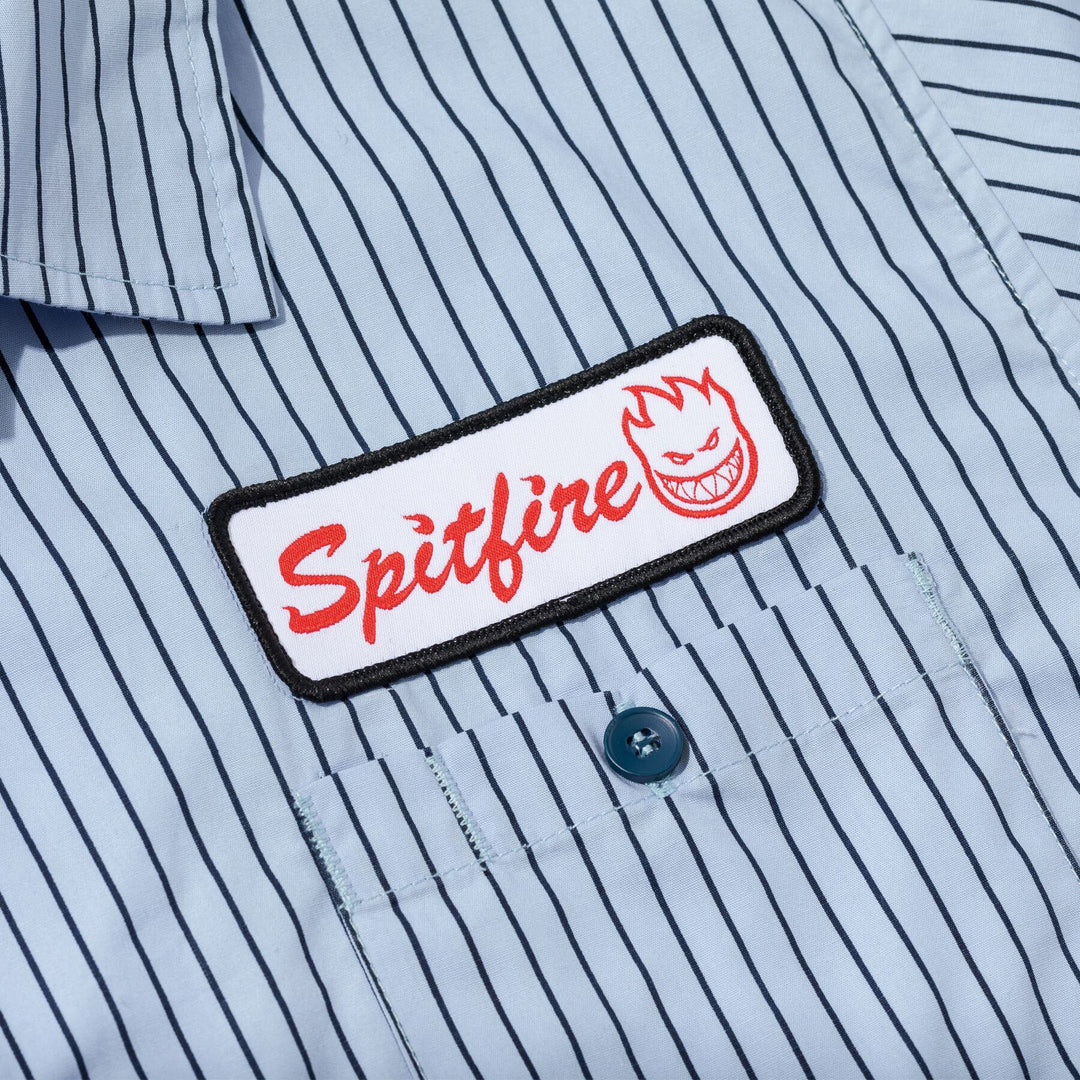 Spitfire Chrome Venom S/S Work Shirt - Light Blue/Navy Pinstripe