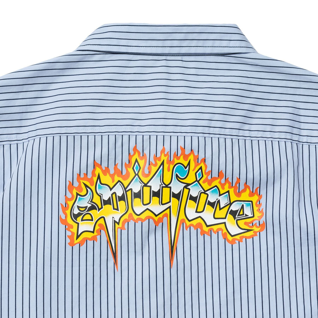 Spitfire Chrome Venom S/S Work Shirt - Light Blue/Navy Pinstripe