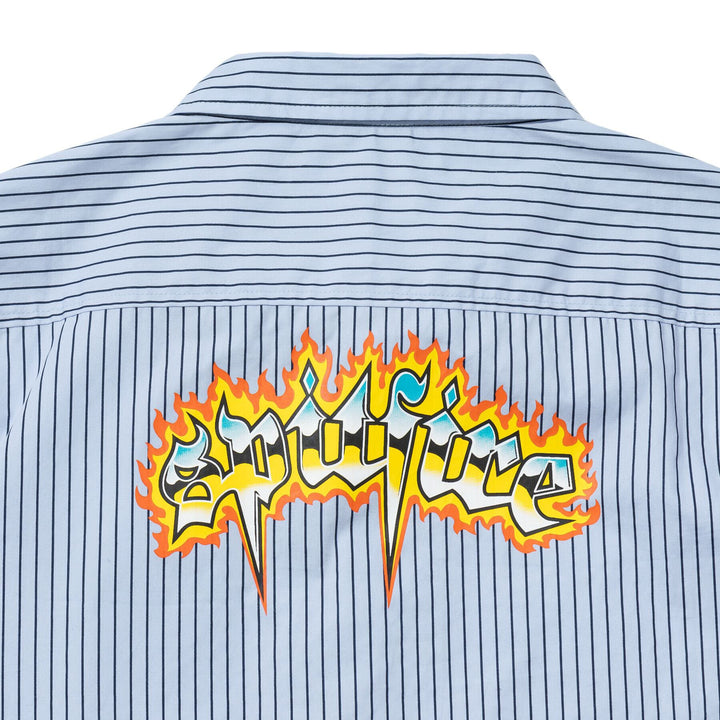 Spitfire Chrome Venom S/S Work Shirt - Light Blue/Navy Pinstripe