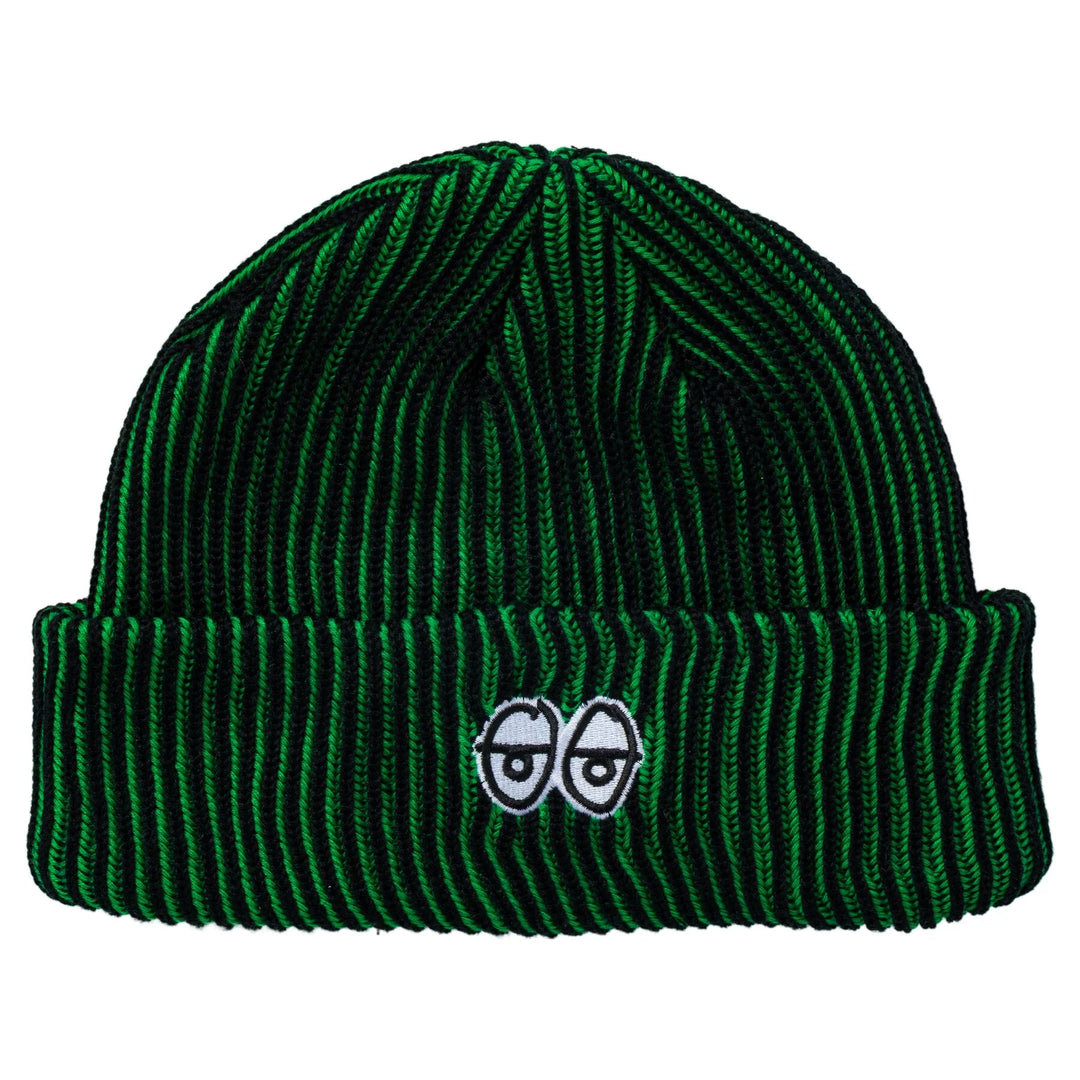 Krooked Eyes Fill Cuff Beanie Black/Green