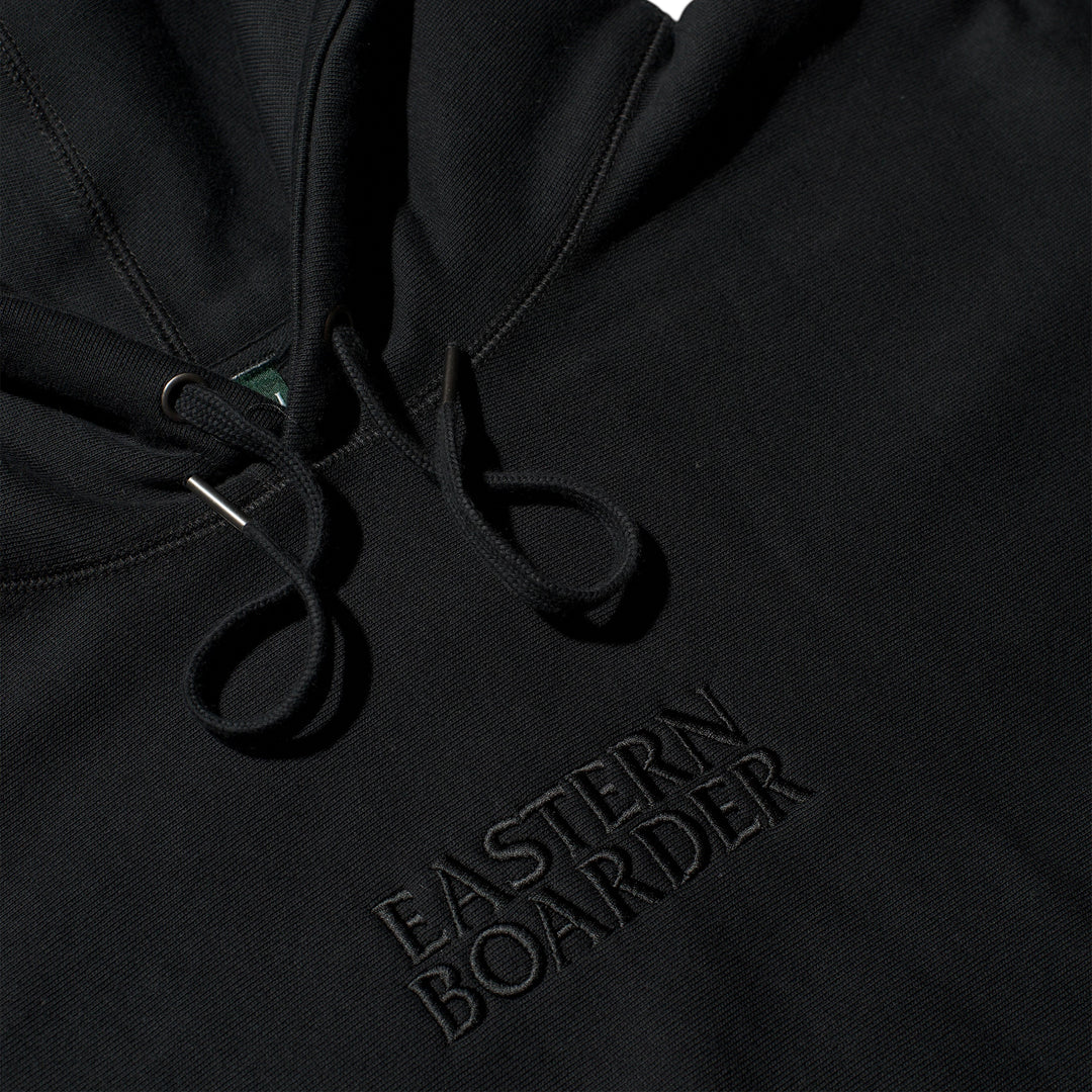 Eastern Boarder Premium Stacked Logo Hoodie Black