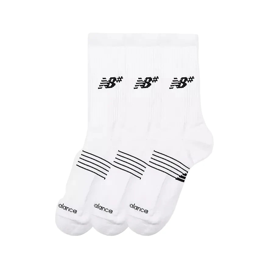 New Balance Active Numeric Crew Socks 3 Pack White
