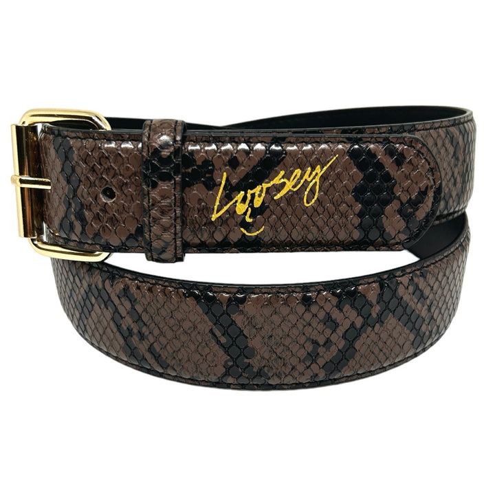 Loosey Loves You Brown Slither Snake Skin Belt