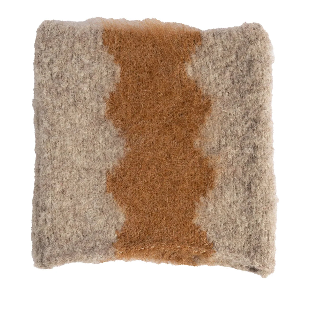 Lampshade Ribbon Square Beanie Off White/Coffee