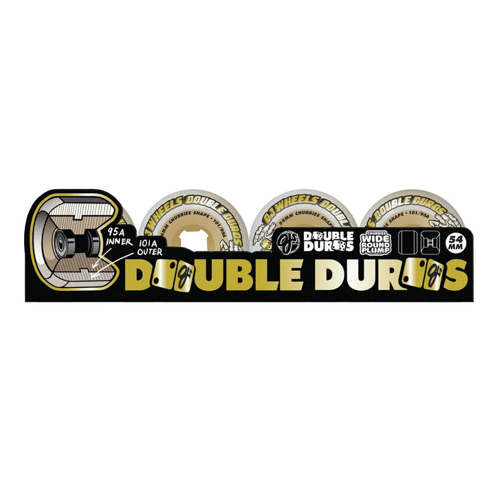 OJ Wheels Double Duro White Gum Chubbies 101a/95a 54mm