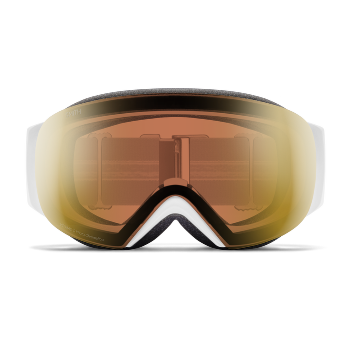 Smith I/O Mag S White Chunky Knit + ChromaPop™ Pro Photochromic Gold Mirror Lens