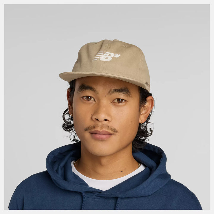 New Balance Numeric 6 Panel Deconstructed Flat Brim Hat Stoneware