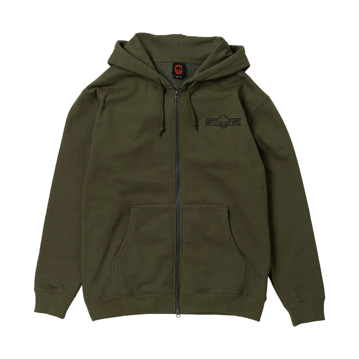 Spitfire Live To Burn Arch Embroidered Zip-Up Hooded Sweatshirt