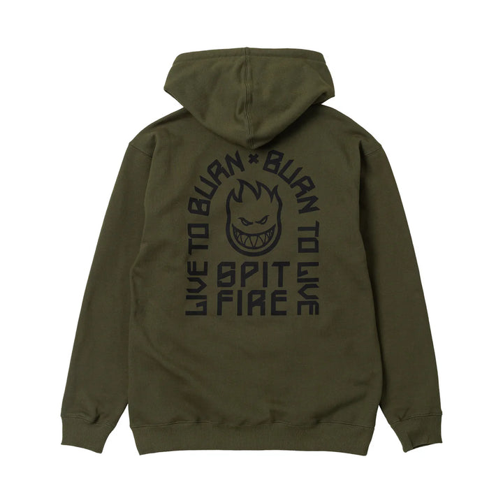 Spitfire Live To Burn Arch Embroidered Zip-Up Hooded Sweatshirt