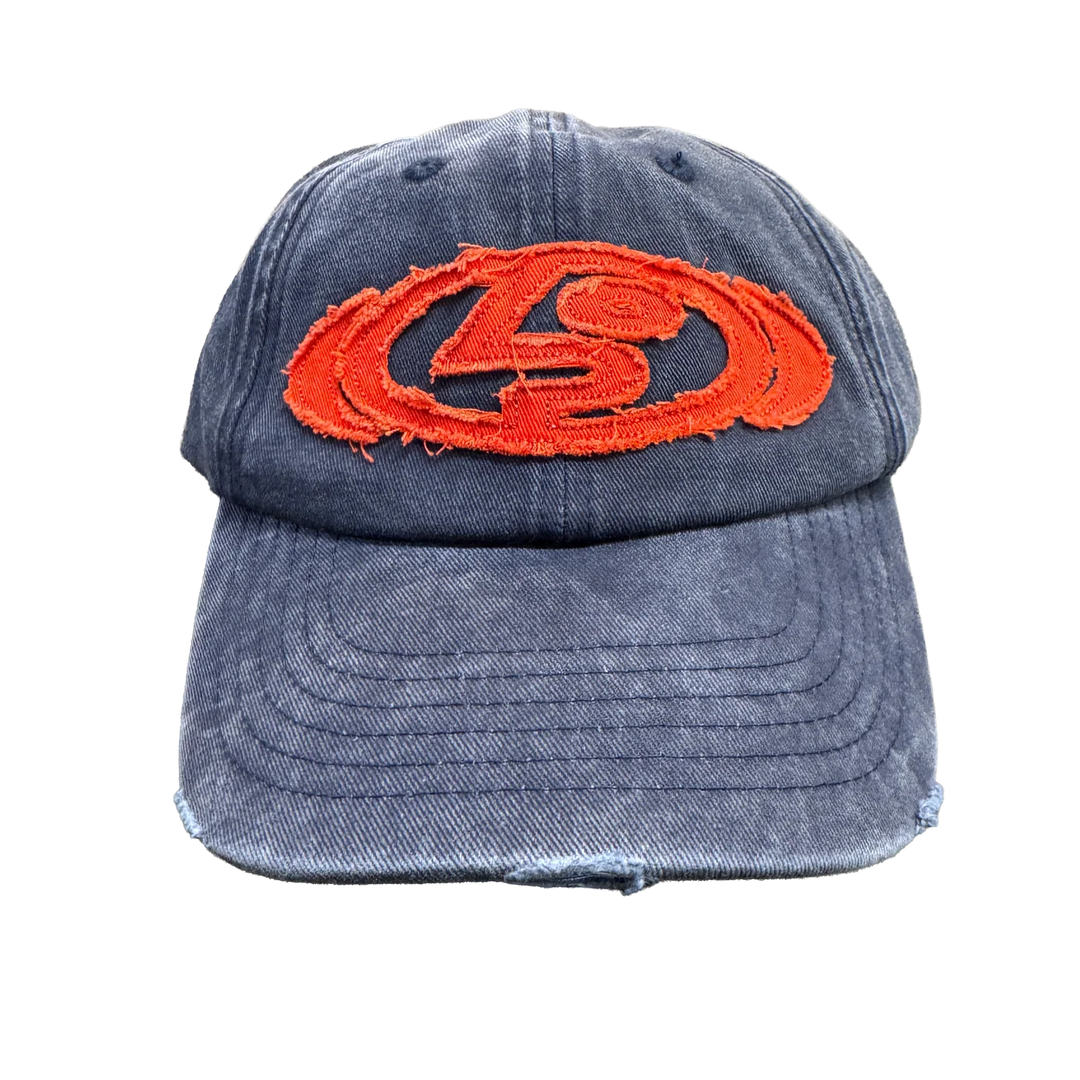 Public Distressed Logo Cap Navy