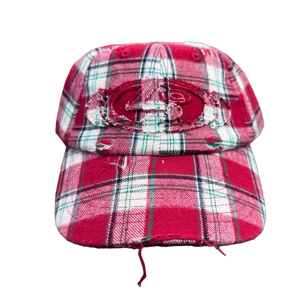 Public Distressed Logo Cap Red / Plaid