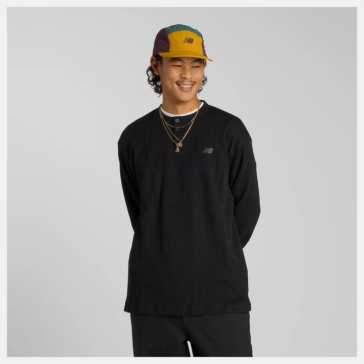 New Balance Numeric Waffle Knit Long Sleeve Henley